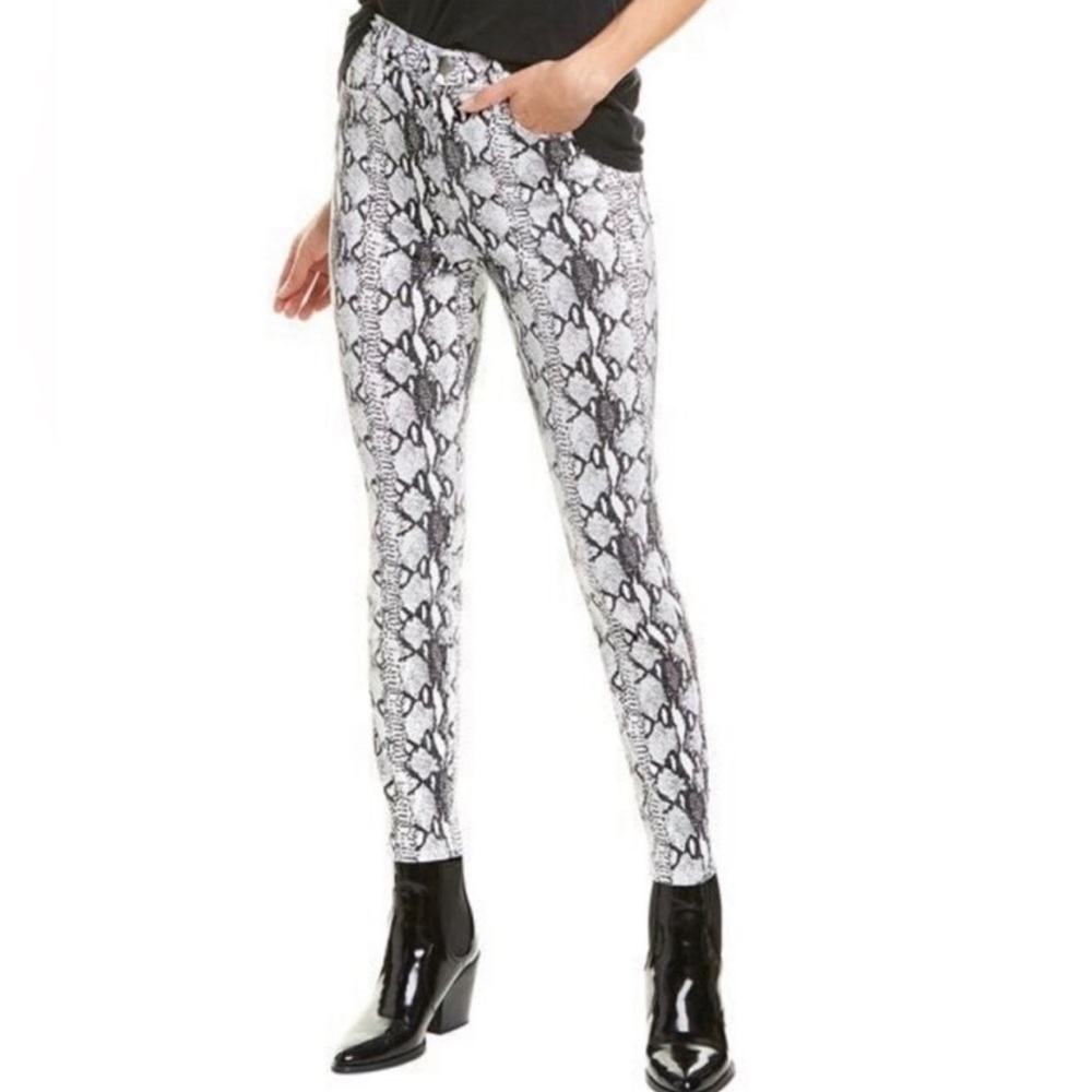 Frame Ali High Rise Cigarette Slim Jeans in Python Print